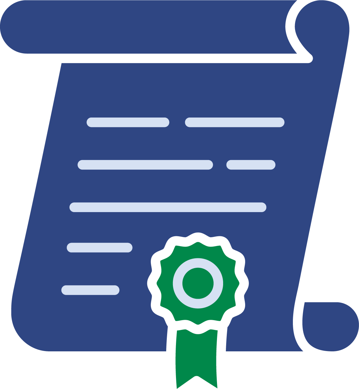 Two icons representing a certificate
