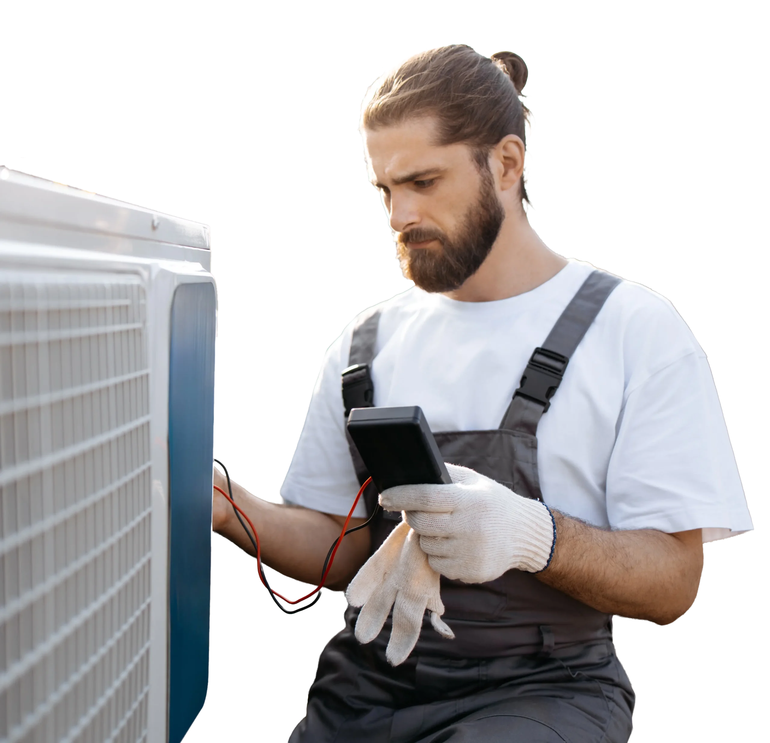 HVAC technician working on a jobsite