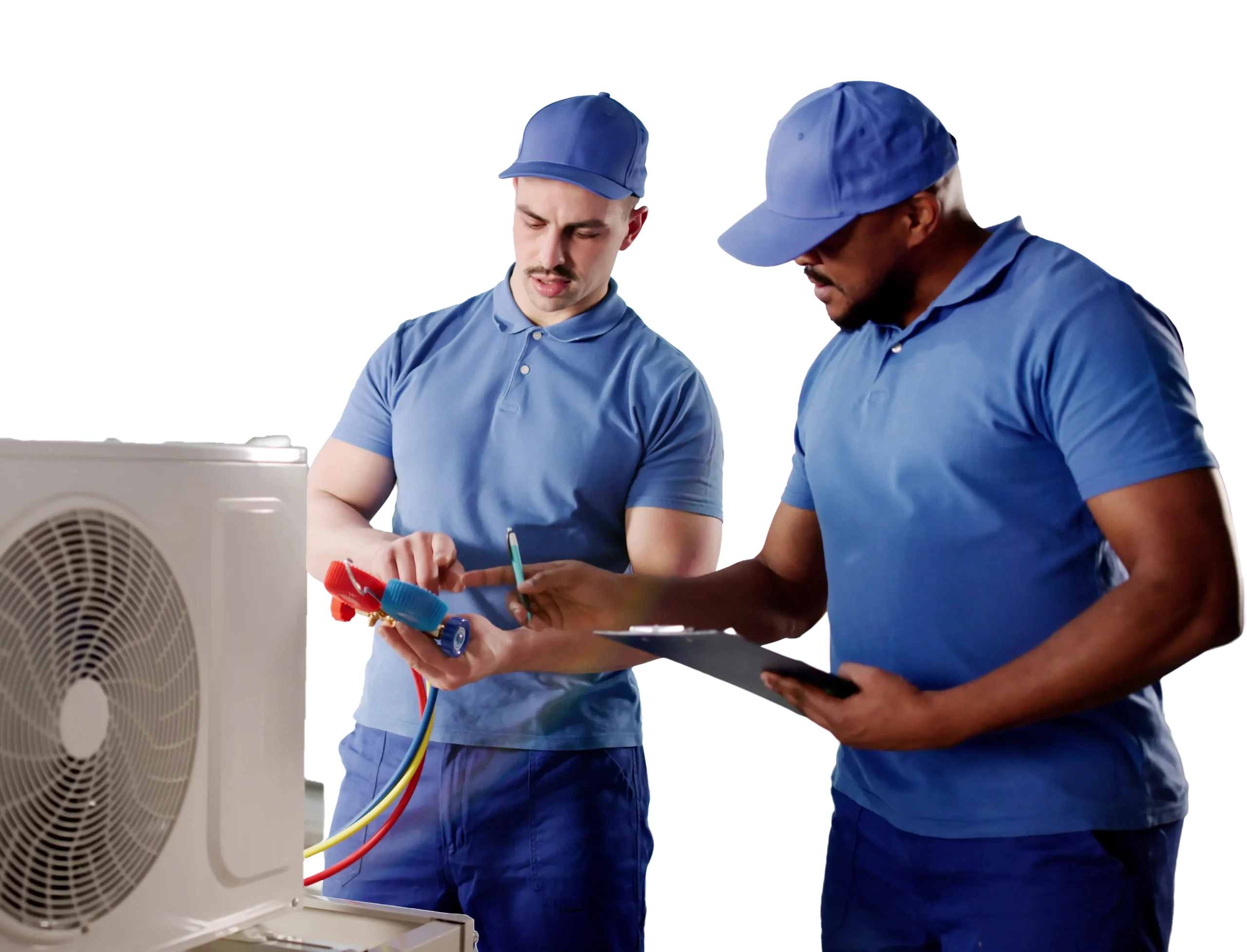 HVAC technicians working on a jobsite